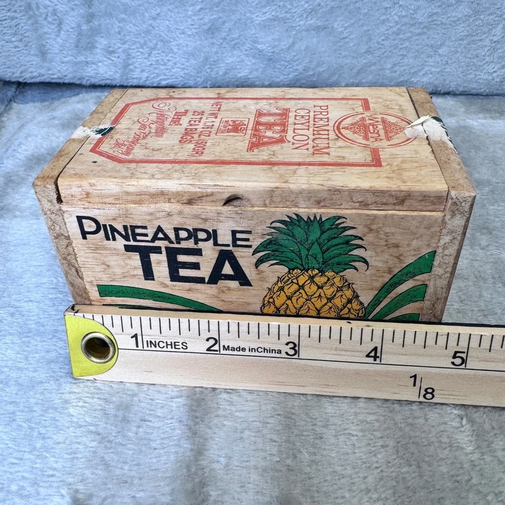 Vintage Pineapple Tea Wooden Box Ceylon Tea Metropolitan Tea Advertising‎